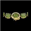 Image 1 : 145 ctw Green Tourmaline & VS/SI Diamond Micro Necklace 14K Yellow Gold
