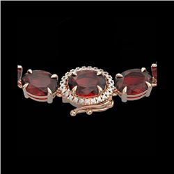 80 ctw Garnet & VS/SI Diamond Eternity Micro Necklace 14K Rose Gold