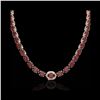 Image 2 : 80 ctw Garnet & VS/SI Diamond Eternity Micro Necklace 14K Rose Gold