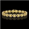 Image 1 : 12.73 ctw Fancy Citrine & Diamond Micro Pave Halo Bracelet 10K Yellow Gold