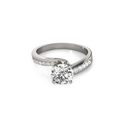 1.4 ctw Certified VS/SI Diamond Bypass Ring 18K White Gold