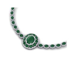 43.54 ctw Emerald & VS Diamond Necklace 18K White Gold