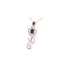 Image 2 : 5.85 ctw Tanzanite & Micro Pave VS/SI Diamond Earrings 14K Rose Gold