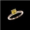 Image 2 : 1 ctw Certified Intense Yellow Diamond Engagement Ring 10K Rose Gold