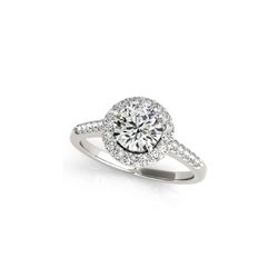 0.76 ctw Certified VS/SI Diamond Halo Ring 18K White Gold