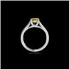 Image 2 : 1 ctw Certified SI/I Fancy Intense Yellow Diamond Ring 10K White Gold