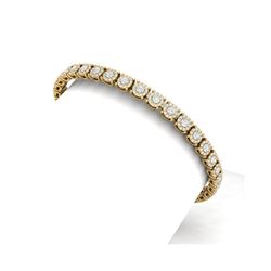 5 ctw Certified SI/I Diamond Halo Bracelet 18K Yellow Gold