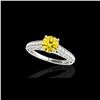 Image 1 : 1.65 ctw Certified SI/I Fancy Intense Yellow Diamond Ring 10K White Gold
