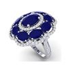 Image 1 : 14.4 ctw Designer Sapphire & VS Diamond Ring 18K White Gold