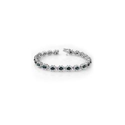 12.0 ctw Blue Sapphire & Diamond Bracelet 18K White Gold