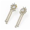 Image 1 : 6.5 ctw Cushion Cut Diamonds Designer Earrings 18K Yellow Gold