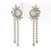 Image 2 : 6.5 ctw Cushion Cut Diamonds Designer Earrings 18K Yellow Gold