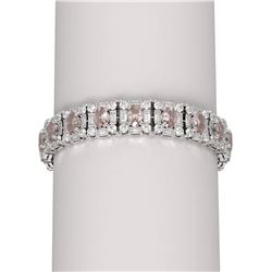 30.94 ctw Morganite & Diamond Bracelet 18K White Gold
