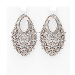 10.69 ctw Diamond Earrings 18K Rose Gold