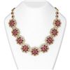 Image 1 : 81.71 ctw Ruby & Diamond Necklace 18K Yellow Gold