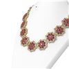 Image 2 : 81.71 ctw Ruby & Diamond Necklace 18K Yellow Gold