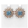 Image 1 : 9.83 ctw Aquamarine & Diamond with Pearl Earrings 18K Rose Gold