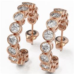 3.12 ctw Diamond Designer Earrings 18K Rose Gold