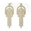 Image 2 : 12.36 ctw Oval Cut Diamonds Designer Earrings 18K Yellow Gold
