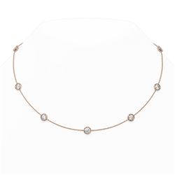 6.75 ctw Diamond Station Necklace 18K Rose Gold