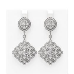 6.48 ctw Diamond Earrings 18K White Gold