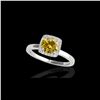 Image 1 : 1.15 ctw Certified SI/I Fancy Intense Yellow Diamond Ring 10K White Gold