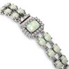 Image 2 : 16.06 ctw Opal & Diamond Bracelet 14K White Gold