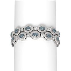 31.95 ctw Aquamarine & Diamond Bracelet 18K White Gold