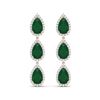 Image 1 : 27.06 ctw Emerald & VS Diamond Earrings 18K Rose Gold