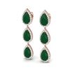 Image 2 : 27.06 ctw Emerald & VS Diamond Earrings 18K Rose Gold