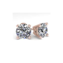 2.50 ctw Certified VS/SI Diamond Stud Earrings 18K Rose Gold