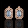 Image 1 : 10.91 ctw Aquamarine & Diamond Victorian Earrings 14K Rose Gold