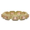 Image 2 : 52.65 ctw Morganite & Diamond Victorian Bracelet 14K Yellow Gold