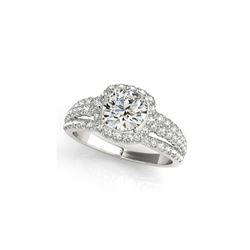 1.75 ctw Certified VS/SI Diamond Halo Ring 18K White Gold
