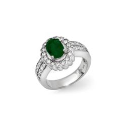 2.25 ctw Emerald & Diamond Ring 18K White Gold