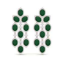 26.15 ctw Emerald & VS Diamond Earrings 18K Rose Gold