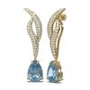 Image 2 : 4.67 ctw Blue Topaz & Diamond Earrings 18K Yellow Gold