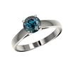Image 2 : 1.25 ctw Certified Intense Blue Diamond Engagement Ring 10K White Gold