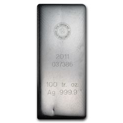 100 oz Silver Bar - Royal Canadian Mint (2011/.9999 Fine)