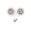 Image 2 : 1.50 ctw VS/SI Diamond Stud Earrings 18K Rose Gold
