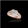 Image 1 : 1.5 ctw Certified Diamond Solitaire Halo Ring 10K Rose Gold