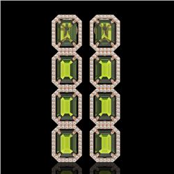 19.44 ctw Tourmaline & Diamond Micro Pave Halo Earrings 10K Rose Gold