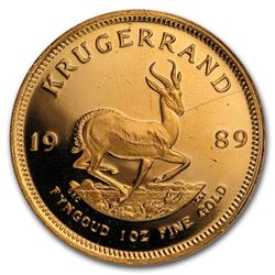 1989 South Africa 1 oz Proof Gold Krugerrand (Abrasions)