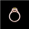 Image 2 : 2 ctw Certified SI/I Fancy Intense Yellow Diamond Halo Ring 10K Rose Gold