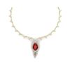 Image 1 : 23.43 ctw Ruby & VS Diamond Necklace 18K Yellow Gold