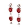 Image 2 : 15.81 ctw Designer Ruby & VS Diamond Earrings 18K Rose Gold