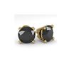 Image 1 : 3.0 ctw Black Diamond Stud Designer Earrings 18K Yellow Gold