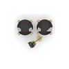 Image 2 : 3.0 ctw Black Diamond Stud Designer Earrings 18K Yellow Gold