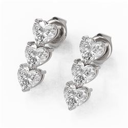 0 ctw Heart Diamond Designer Earrings 18K White Gold