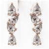 Image 2 : 4 ctw Pear Diamond Designer Earrings 18K Rose Gold